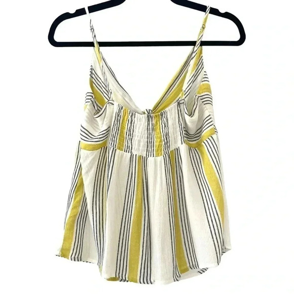 Tie Front Striped Tank Top Yellow - Picture 4 of 5